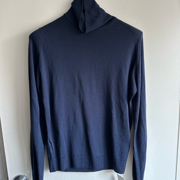 John Smedley Merino Navy Turtleneck - Picture 1 of 3